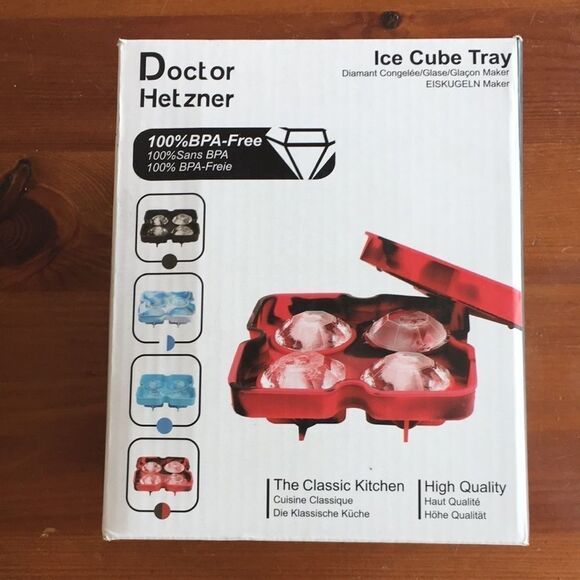 Bundle Sale 3 for $15 | Dr. Hetzner 4-Pack Diamond Shape Ice Cube Trays - Picture 1 of 14